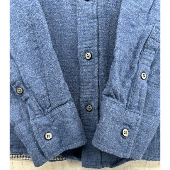 Wallin & Bros Men Button Shirt Sz M Shacket Heavy Lined Soft Blue Cotton Flannel - Picture 6 of 16
